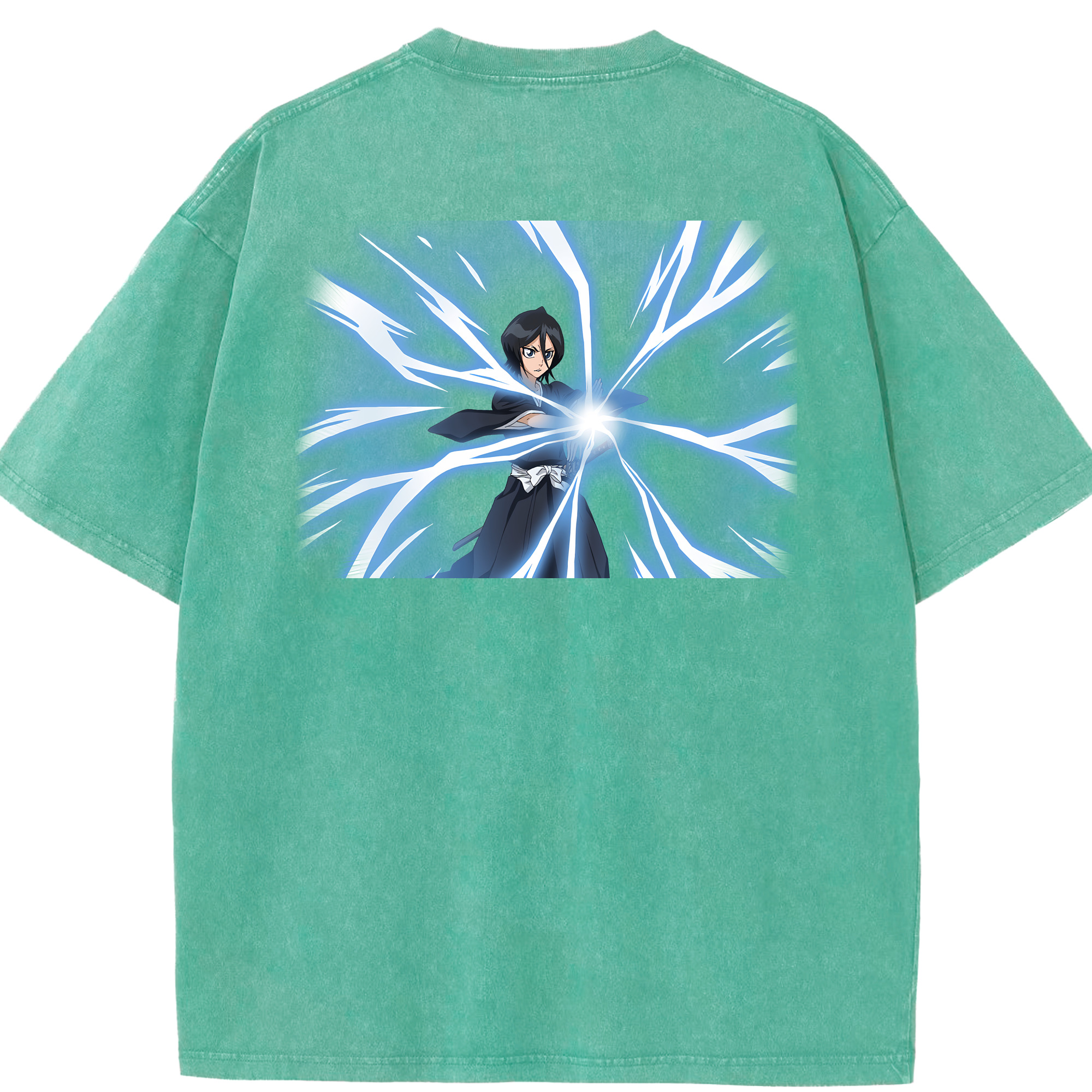 （画像用） ブリーチ 朽木ルキア BLEACH Kuchiki Rukia 綿100% ヴィンテージ風 半袖Tシャツ（背面プリント）